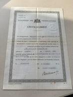 Ontslagbrief Koninklijke Marechaussee Abraham Basting (1933), Verzamelen, Militaria | Algemeen, Verzenden