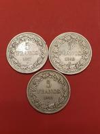 3 zilverstukken van 5 frank leopold 1 van  1847 1848 1849, Timbres & Monnaies, Monnaies | Belgique, Argent, Série, Enlèvement