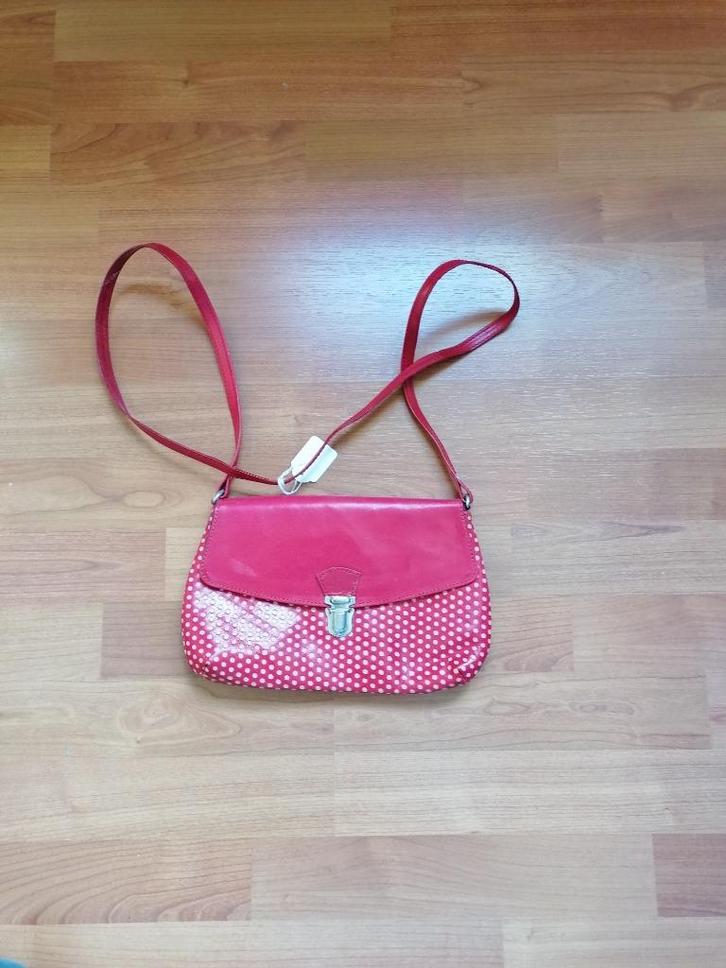 Retro handtasje rode stipjes, Handtassen en Accessoires, Tassen | Damestassen, Nieuw, Avondtasje, Rood, Ophalen of Verzenden