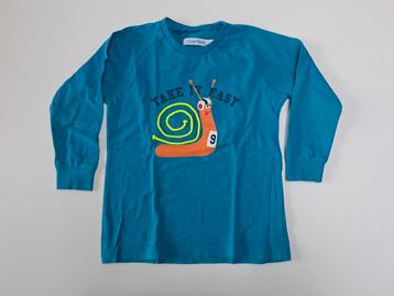 Mt 4j Blauwe T-shirt lange mouwen slak 'take it easy' beschikbaar voor biedingen