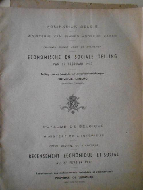 Economische en sociale telling van 27 februari 1937, Boeken, Wetenschap, Gelezen, Sociale wetenschap, Ophalen of Verzenden