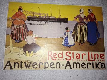 oude affiche Red star Antwerpen, jaren 1800 beschikbaar voor biedingen