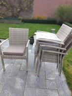 rotan, 4 stoelen kussens, gemakkelijk te dragen en te stapel, Tuin en Terras, Ophalen, Zo goed als nieuw, Rotan