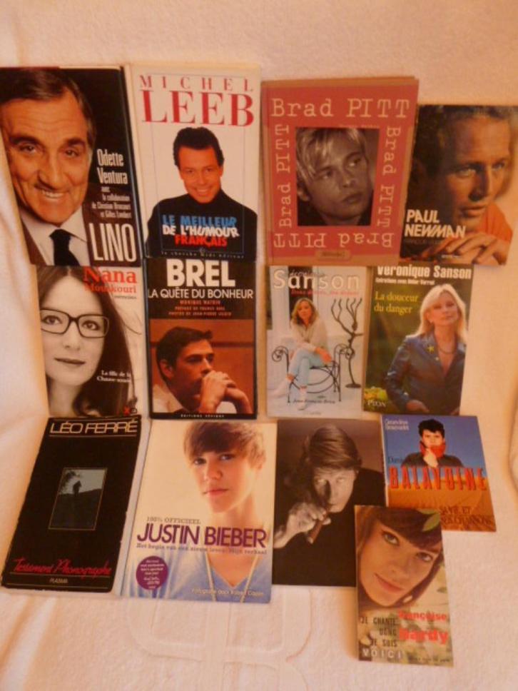 Livres chanteurs & comédiens Lino,  Sanson, Brel, Balavoine+, Livres, Livres Autre, Utilisé, Enlèvement ou Envoi