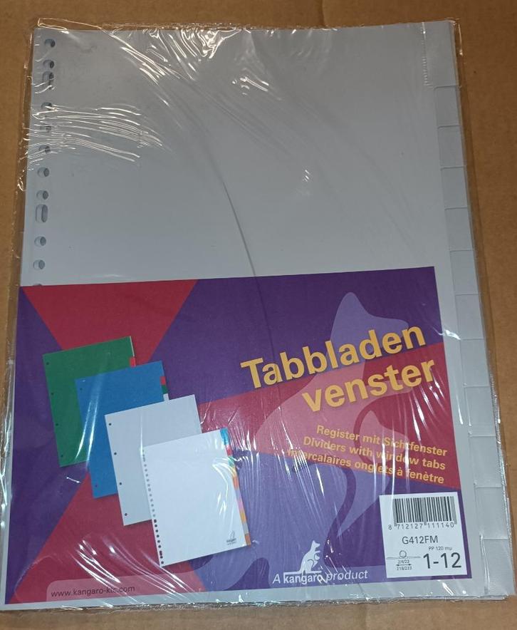 Lot van 250 tabbladen met vensters Kangaro (2 foto's), Diversen, Schoolbenodigdheden, Nieuw, Ophalen