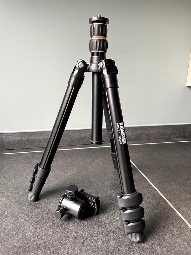 RAWSTER fotostatief, Audio, Tv en Foto, Fotografie | Statieven en Balhoofden, Zo goed als nieuw, Driepoot, Minder dan 150 cm, Met balhoofd