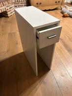Nachtkastje met lade smal wit nieuw, Ophalen, Overige materialen, Nieuw, 55 tot 70 cm