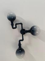 Vintage wandlamp met waterpijp, industrieel, Ophalen of Verzenden, Gebruikt, Glas