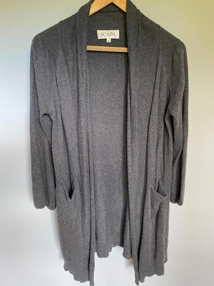 SCAPA antracietgrijze los vallende cardigan - M, Kleding | Dames, Truien en Vesten, Zo goed als nieuw, Maat 36 (S), Grijs, Ophalen of Verzenden