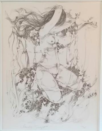 CLAUDE GAUGET 87 x 69 cm - NUDE - ZEEFDRUK - ROESTVRIJSTALEN beschikbaar voor biedingen
