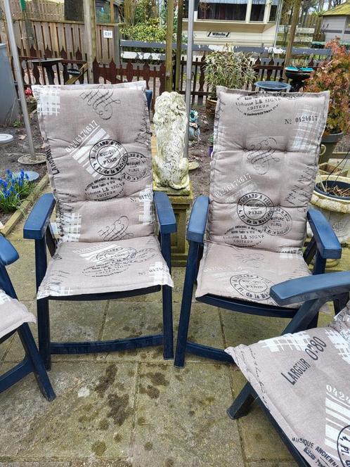 4 x hoge tuinstoel kussens, Tuin en Terras, Tuinmeubel-accessoires, Zo goed als nieuw, Ophalen