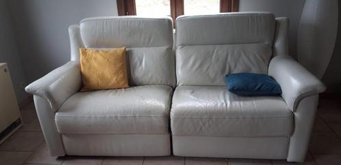 Canapé en cuir avec relax électrique (3 à 4 personnes), Huis en Inrichting, Zetels | Zetels, Gebruikt, Rechte bank, Vierpersoons of meer