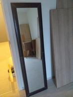 Grote staande spiegel met lederen kader, Huis en Inrichting, Woonaccessoires | Spiegels, Ophalen, Minder dan 50 cm, Zo goed als nieuw