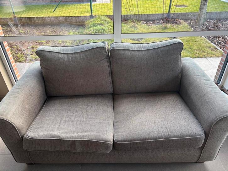 Comfortabele stoffen zetels, Huis en Inrichting, Zetels | Zetels, Gebruikt, Rechte bank, Driepersoons, 150 tot 200 cm, 75 tot 100 cm