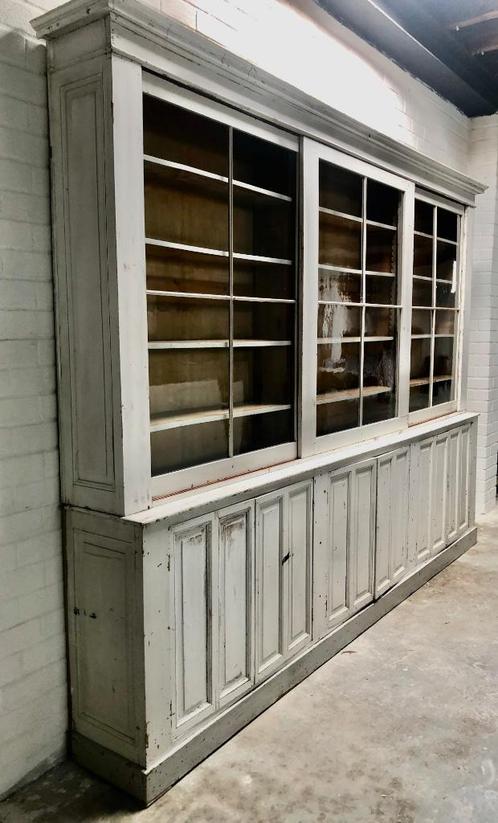 Kast bibliotheek antiek antieke wandkast vitrinekast vitrine, Huis en Inrichting, Kasten | Vitrinekasten, Gebruikt, Met deur(en)