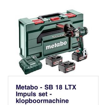 Metabo SB 18 LTX Impuls set klopboormachine 