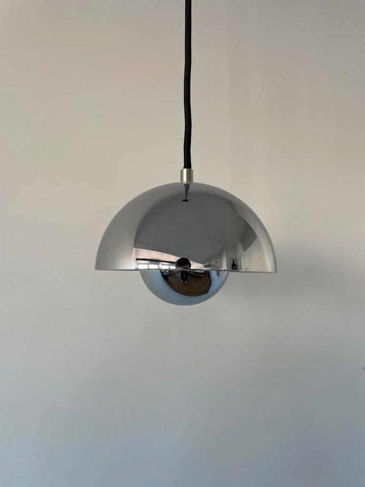 &Tradition Flowerpot VP10 chromen hanglamp, Huis en Inrichting, Lampen | Hanglampen, Zo goed als nieuw, Minder dan 50 cm, Metaal