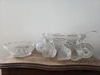 punch kom / bowl in glas met kopjes, Ophalen of Verzenden