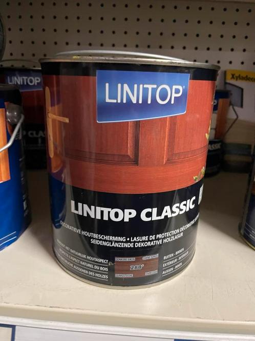 Linitop verf Mahonie, Ebbenhout, Eik, Doe-het-zelf en Bouw, Verf, Beits en Lak, Zo goed als nieuw, Verf, Ophalen