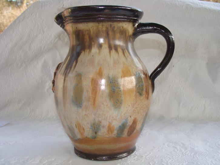 Ancien cruche de la poterie, signé Lasson, Antiquités & Art, Antiquités | Céramique & Poterie, Enlèvement ou Envoi