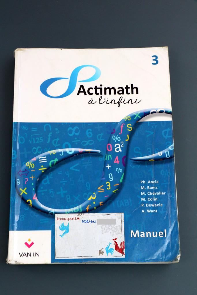 Actimath à l'infini 3 Manuel, Boeken, Schoolboeken, Gelezen, Wiskunde A, ASO, Ophalen of Verzenden