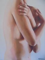 olieschilderij SHYNESS (60x80cm), Antiek en Kunst, Ophalen of Verzenden