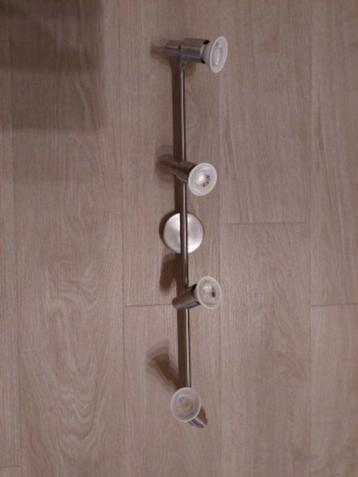 Inox plafondlamp met 4 spotjes inclusief LED-spotjes beschikbaar voor biedingen