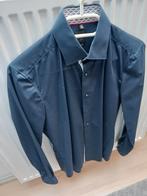 Blauw hemd merk Olymp te koop. M 38 body fit, Enlèvement, Bleu