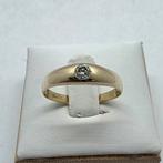 Gouden Ring 14k 585 met Diamant - Maat 18, Handtassen en Accessoires, Ringen, 18 tot 19, Ophalen of Verzenden, Zo goed als nieuw