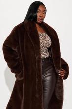 Mantel Mari Faux Fur Coat Brown Fashion Nova, Kleding | Dames, Ophalen of Verzenden