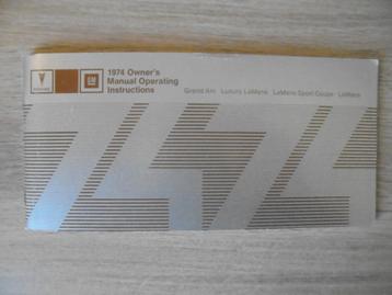 1974 Pontiac Grand Am & Le Mans. Original Owner's Manual. beschikbaar voor biedingen