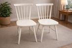 Set van 2 witte houten stoelen, Enlèvement, Comme neuf, Bois, Deux