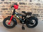 Kinderfiets 12 inch zwart rood - uitstekende staat, Ophalen, Gebruikt, Minder dan 16 inch, Zijwieltjes