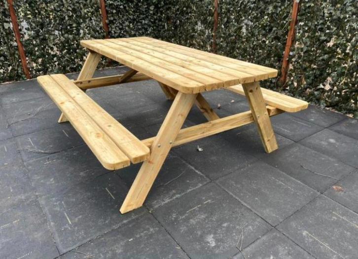Mooie Nieuwe Picknicktafels, Tuin en Terras, Picknicktafels, Nieuw, Rechthoekig, Hout, Inklapbaar, Ophalen of Verzenden