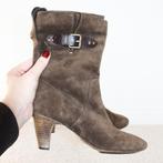 Prachtige Suede Hugo Boss Laarsjes -s28 (Maat 36) € 60,-, Kleding | Dames, Bruin, Verzenden, Lage of Enkellaarzen, Zo goed als nieuw