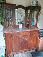 Antieke kast met geslepen glas, Antiek en Kunst, Ophalen