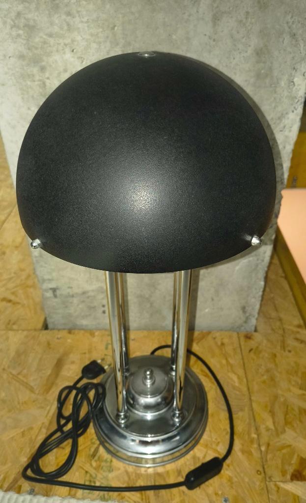 Mushroom tafellamp zwart/chroom, Huis en Inrichting, Lampen | Tafellampen, Gebruikt, Metaal, Ophalen of Verzenden