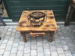 Salontafel voor mancave Harley-Davidson, Huis en Inrichting, Tafels | Salontafels, Ophalen, Zo goed als nieuw, Vierkant, Grenenhout