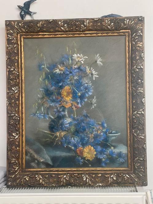 Marie-Anne Tibbaut Pastel tekening schilderij stilleven, Antiek en Kunst, Kunst | Schilderijen | Klassiek, Ophalen