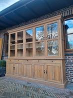 Eiken vitrinekast/buffetkast GRATIS LEVERING, Ophalen, Met deur(en), 200 cm of meer, Eikenhout