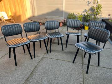 6 stoelen retro look zwart
