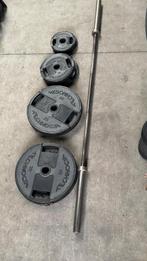 110kg Technogym Olympische Gewichten + Olympische Barbell, Sport en Fitness, Ophalen, Gebruikt