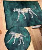 Groot vloerkleed set Luipaard 160 x 120 rond 80 kleed tapijt, Ophalen of Verzenden, Nieuw, Groen