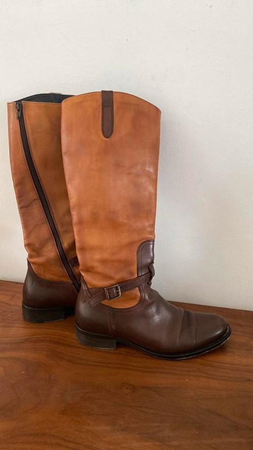 Merk Vero Cuaio (Italië) maat 38, Kleding | Dames, Schoenen, Zo goed als nieuw, Hoge laarzen, Bruin, Ophalen
