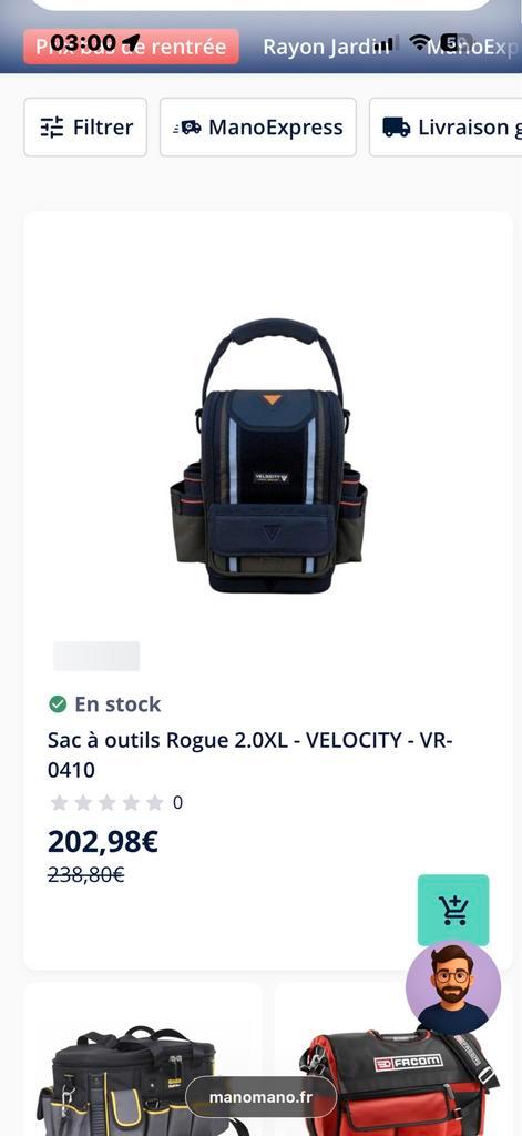Rogue 2.0XL gereedschapstas - VELOCITY, Doe-het-zelf en Bouw, Gereedschap | Handgereedschap, Zo goed als nieuw, Ophalen