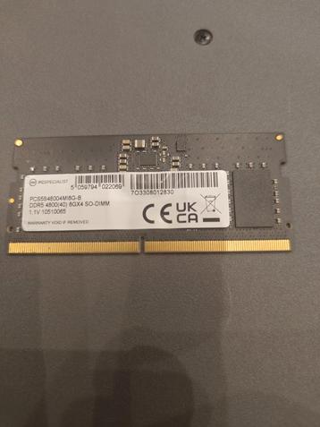 DDR5 SO-DIMM 8 giga pcspecialist, Enlèvement, Utilisé, DDR5