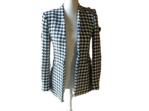 (91) - veste femme t.XS noir blanc - zara -, Kleding | Dames, Jassen | Zomer, Zo goed als nieuw, Maat 34 (XS) of kleiner, Zwart