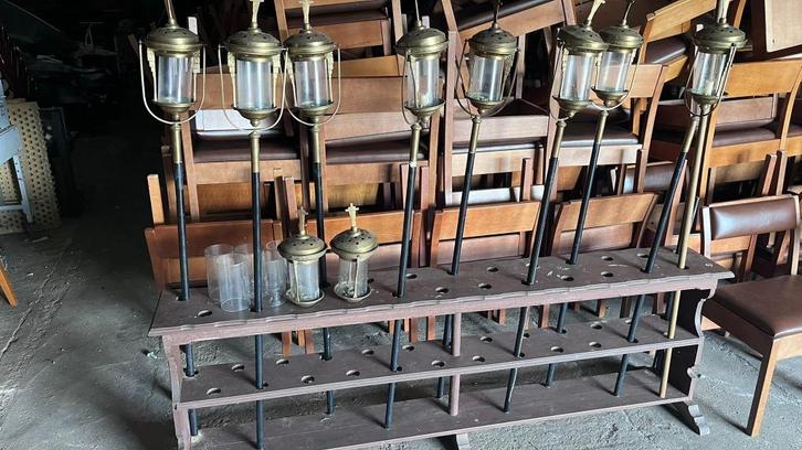 Unieke set kerkelijke processielantaarns, 7 stuks, Antiek en Kunst, Antiek | Religieuze voorwerpen, Ophalen