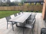 Table de jardin aluminium + 8 chaises 220/340 x 100 x 75, Jardin & Terrasse, Comme neuf, Aluminium