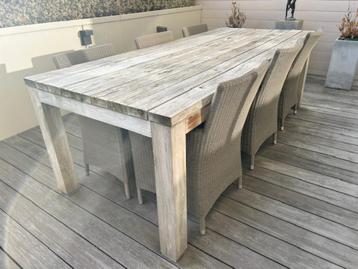 Terrastafel + 6 stoelen + 2 ligbedden GRATIS beschikbaar voor biedingen